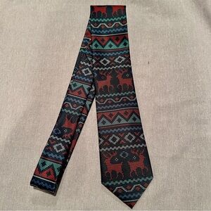 Tie Tales Christmas necktie, ugly sweater look. holidays, reindeer, December